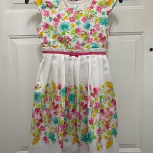 Jona Michelle Floral Kids Dress in Pink, Green, and Yellow
